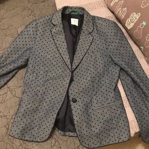 Navy polka dot chambray academy blazer